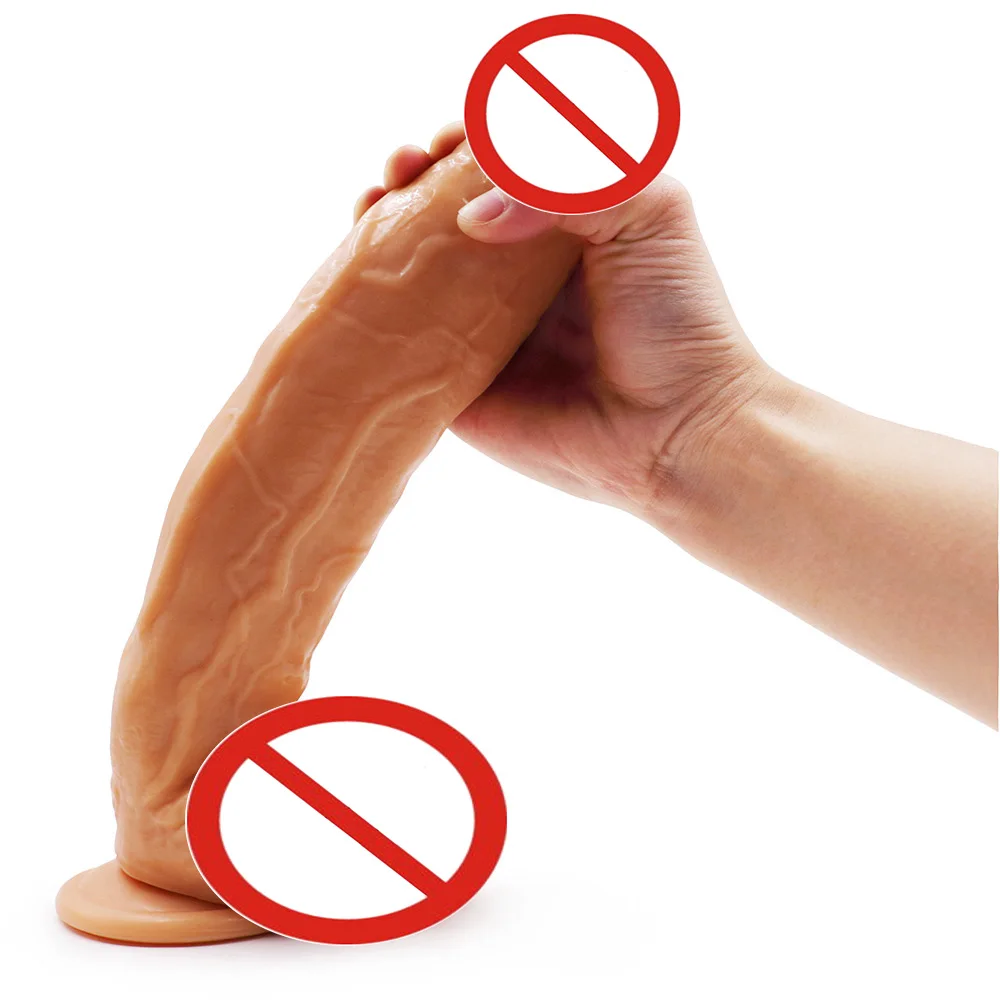 Супер Кожа мягкая большая присоска Мужской пенис взрослые секс игрушки