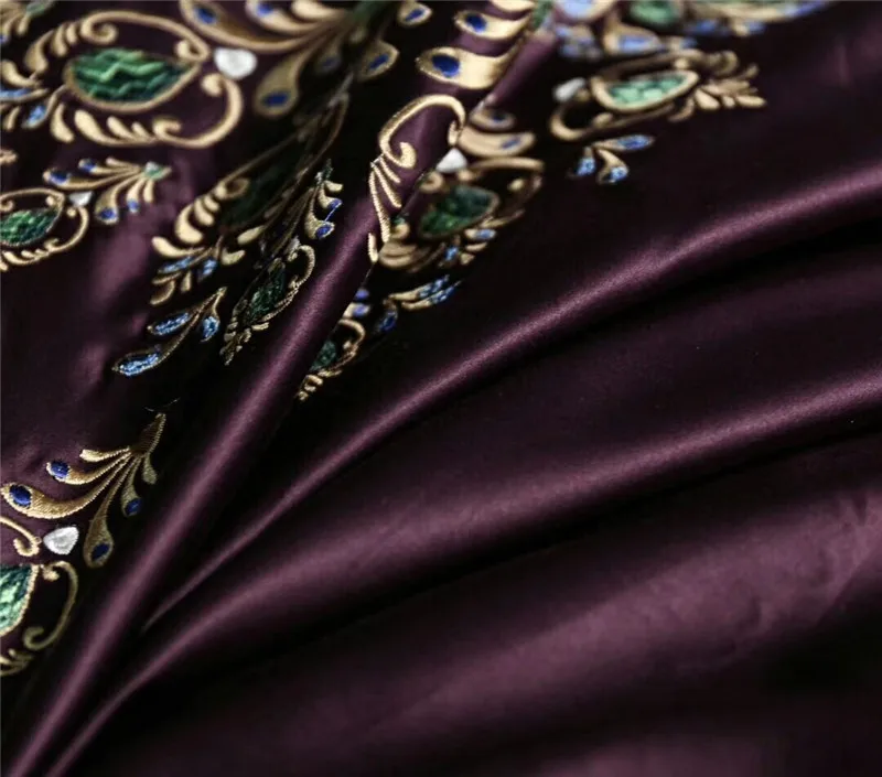 

Luxury Peacock Embroidery 100S Egyptian Cotton Bedding Set Duvet Cover Bed sheet Pillowcase Queen King Size 4/7 PCS Home textile