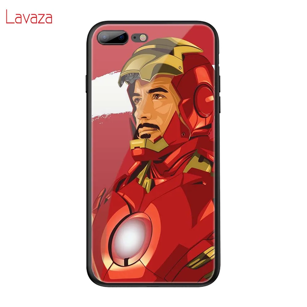 TG19 Lavaza MARVEL Studio Мстители закаленное стекло ТПУ чехол для iPhone 6 6S 7 8 Plus 5 5S SE XR X XS 11 Pro MAX чехол - Цвет: TG19