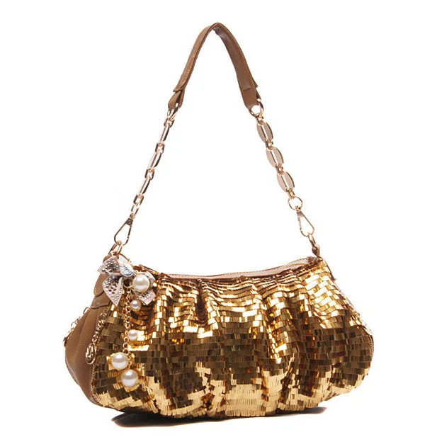2014 Fashion Lady Banquet Bag Bowknot Chain Paillette Casual Hand Office Party | Багаж и сумки