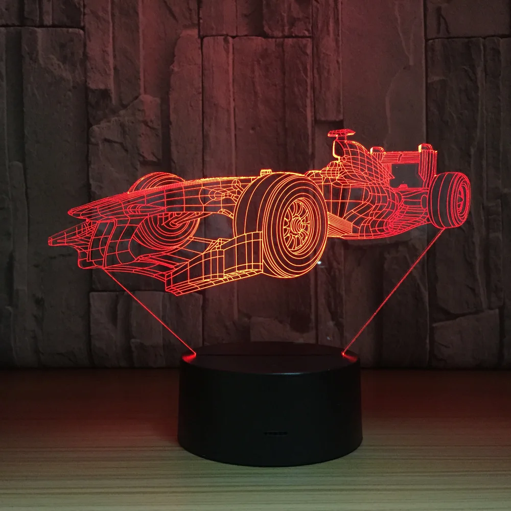 2019 гоночная 3D голограма 7 цветов настольная лампа светодиодный ночник Carreta de Control