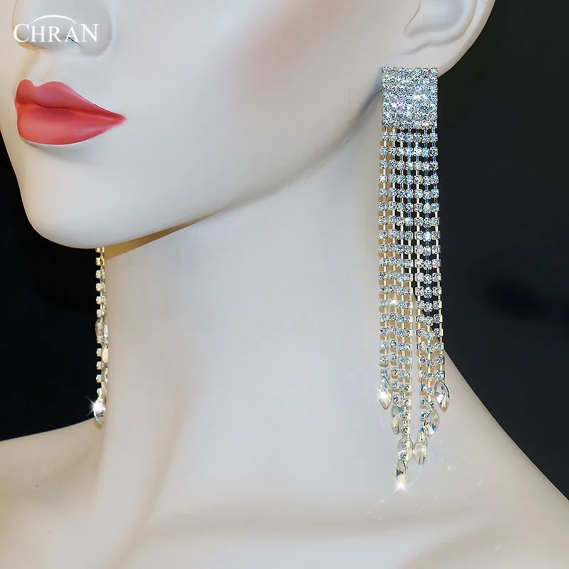 Серьги подвески с кисточками CHRAN длинные висячие ювелирные украшения со