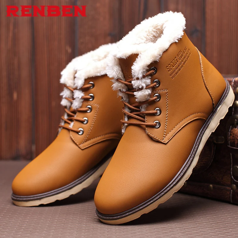 

Autumn Winter Men Boots Big Size 40-48 Vintage Style Men Shoes Casual Fashion High-Cut Lace-up Warm Hombre