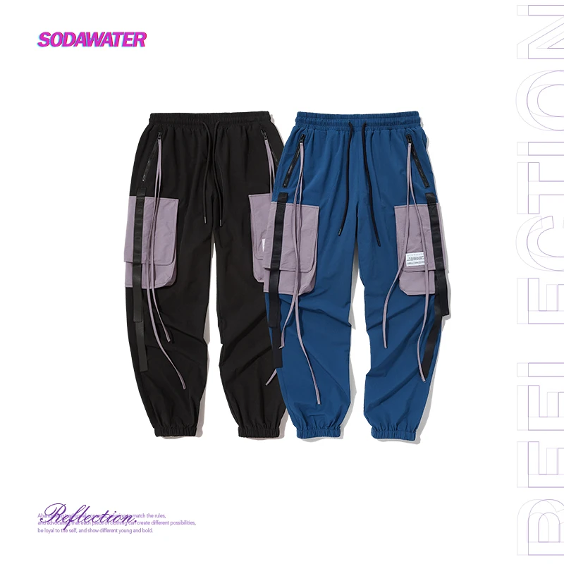 

SODA WATER 2019 Side Pockets Harem Pants Women Hip Hop Casual Female Tatical Joggers Trousers Fashion Streetwear Pants 9350S