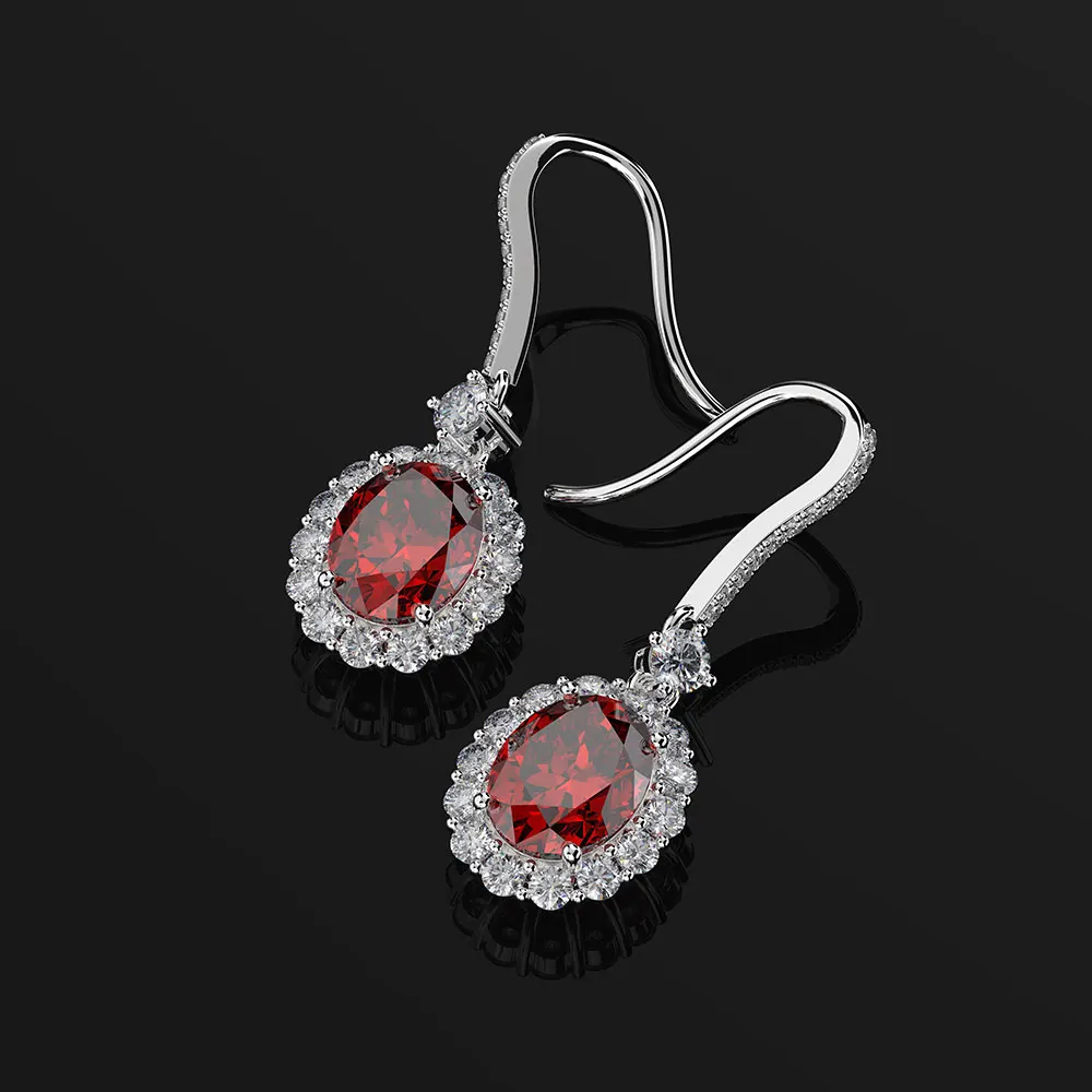 Серьги подвески Wong Rain из стерлингового серебра 925 пробы с розовым сапфиром и