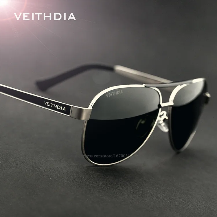 Солнцезащитные очки VEITHDIA 3152 мужские поляризационные с логотипом бренда для