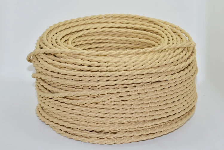 Винтажный текстильный провод Эдисона витой электрический кабель 2 Х0 75 мм2 Медный