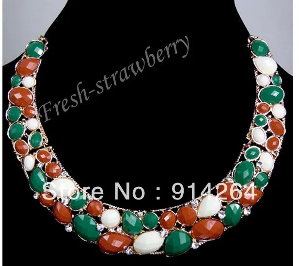 Fashion Colorful Resin Beads Crystal Pendant Necklet Necklace fl0101 | Украшения и аксессуары
