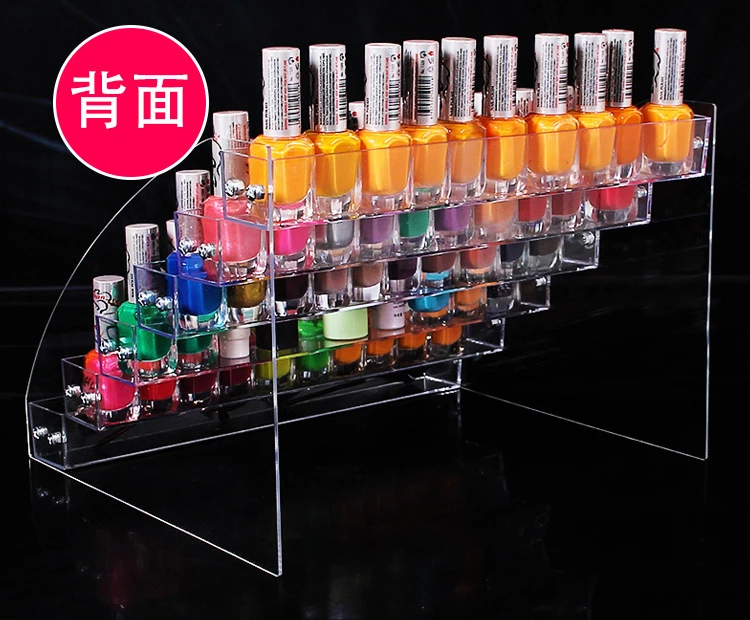 New 4-7 Tiers Acrylic Clear Cosmetic Varnish Display Stand Rack Holder Removable Nail Polish shelves Women Makeup Organizer Case |