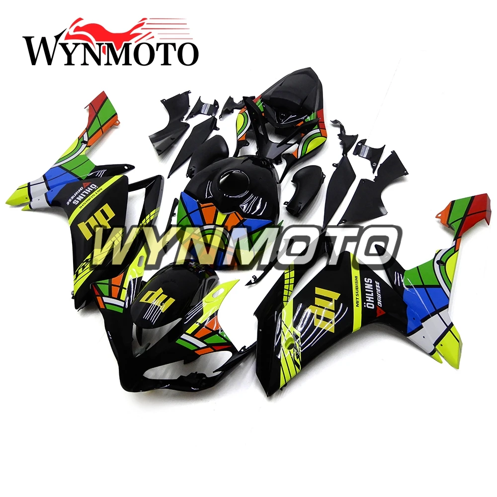 

Комплект обтекателей для Yamaha YZF1000 2007-2008 R1 07 08 инъекция ABS пластик Кузов рамы мотоцикла черный желтый Carenes