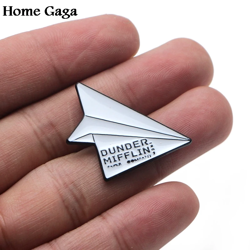 Homegaga офис Дандер mifflin Бесконечность бумага Самолет цинк галстук булавки броши