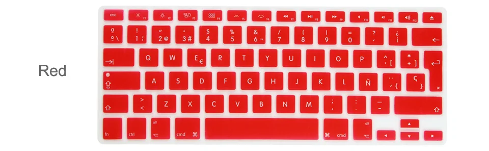 Red 1 шт. EU Enter ES Испания испанское покрытие для клавиатуры для Macbook Air 13 дюймов силиконовый черный ноутбук Защитная панель для клавиатуры пленка - Цвет: Red