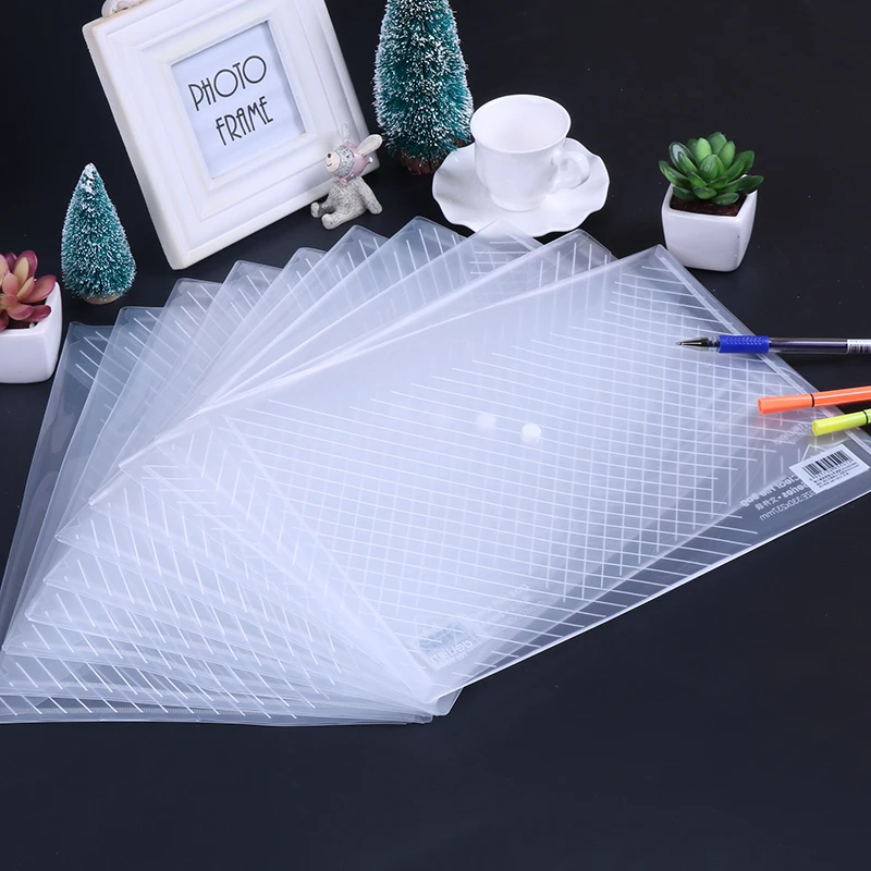 10 шт./лот папка для документов формата А4 Прозрачная Сумка застежка Пряжка