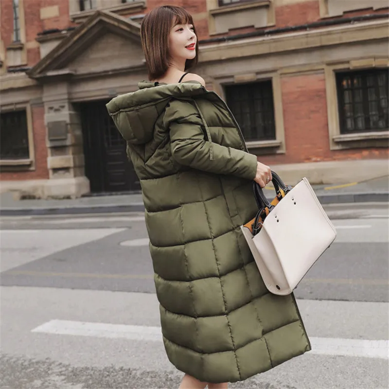 

Winter Coat Women Black Red 5XL 6XL Plus Size Loose Hooded Parkas 2019 New Autumn Korean Fashion Long White Warmth Jackets CX948
