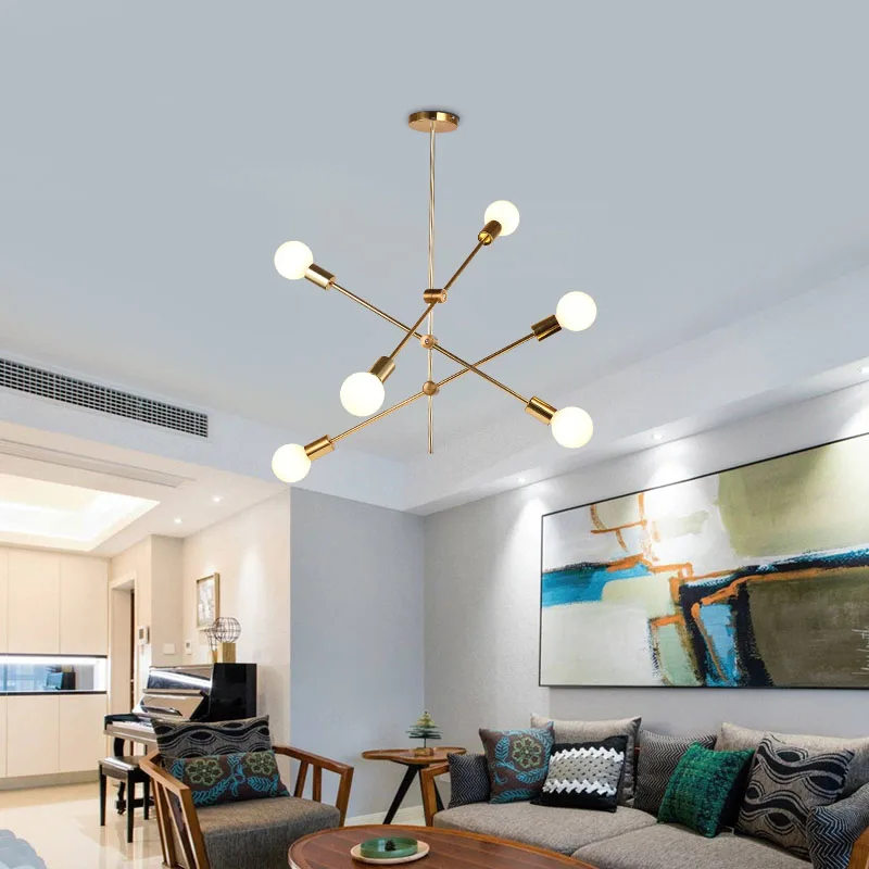 

LED chandelier Modern minimalist bedroom living room chandelier Beanstalk molecule restaurant led chandelier