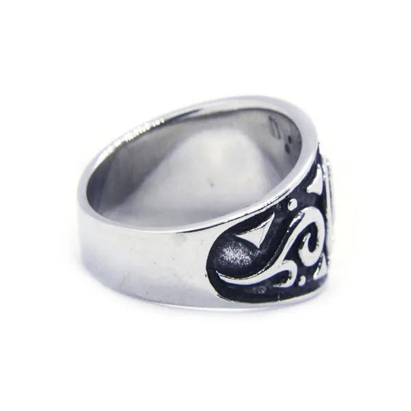 Прямая поставка Размер 7 ~ 11 Крутое текстурное кольцо с красным камнем ювелирные