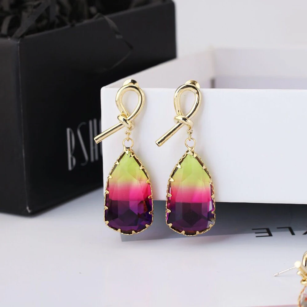 HIBRIDE New Fashion Summer Style AAA+ Cubic Zirconia Long Big Bridal Dangle Drop Earring for Wedding Jewelry Bijoux Femme E-523 | Украшения