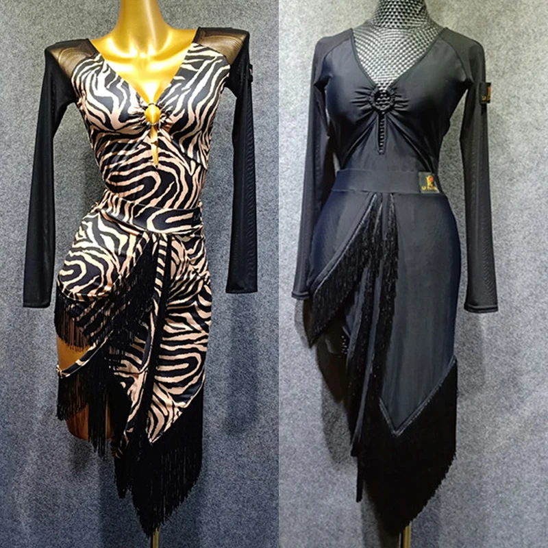 Black Latin Dance Dresses For Women/Ladies Sexy Back Dress Flamengo Rumba/Tango/Salsa Competitive VDB484 | Тематическая одежда и