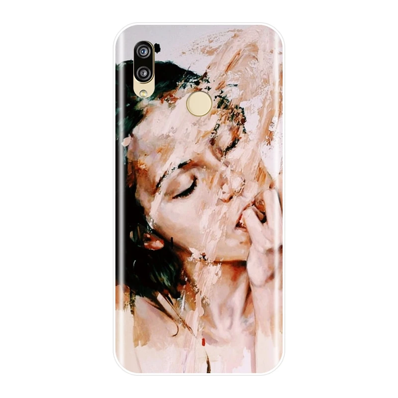 Задняя крышка для Huawei P8 P9 Lite Mini 2017 Art Girl мягкий силиконовый чехол телефона P20 Pro P10