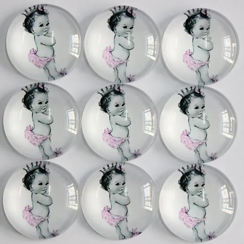 Круглые стеклянные кабошоны для фотосъемки 25 мм в случайном порядке форме короны