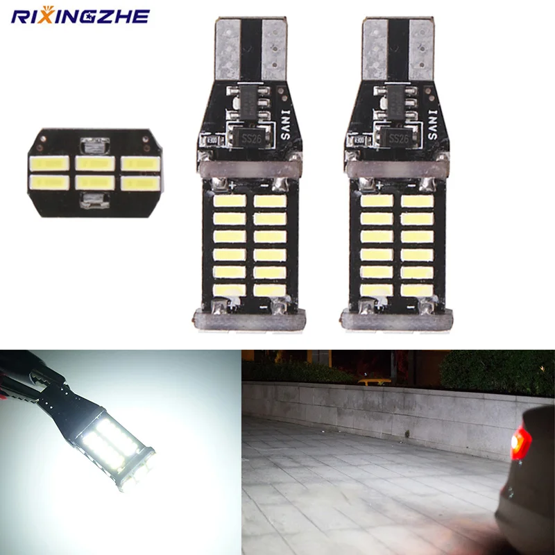 RXZ 2 шт. T15 W16W светодиодный обратный Светильник лампы 920 921 912 С CAN-BUS 4014 30SMD высокого светильник светодиодный использования парковочной Светильник лампы DC12V