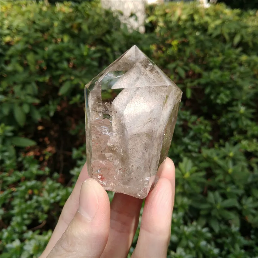 Натуральный Phantom Wand лечебный Кристал кварц точка призрак КВАРЦЕВЫЙ w Himalaya Inclusion