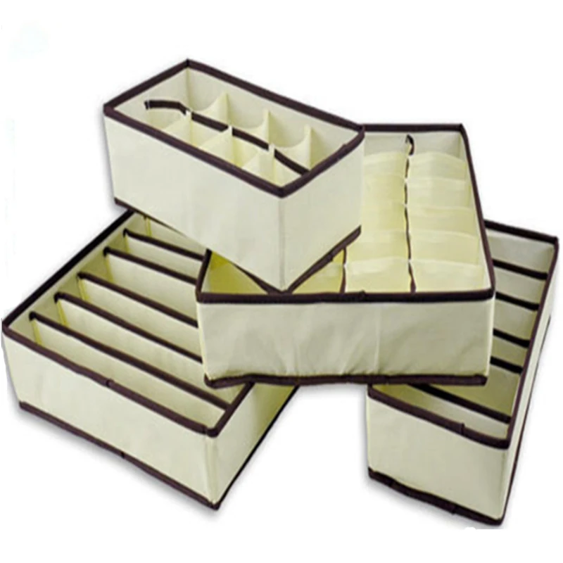 4 шт./компл. ящики органайзеры коробка для хранения бежевая Роза шкафа коробки