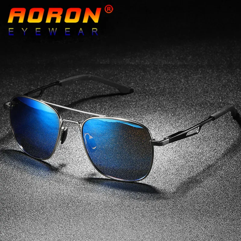 AORON HD поляризованные солнцезащитные очки мужские для вождения сплав оправа