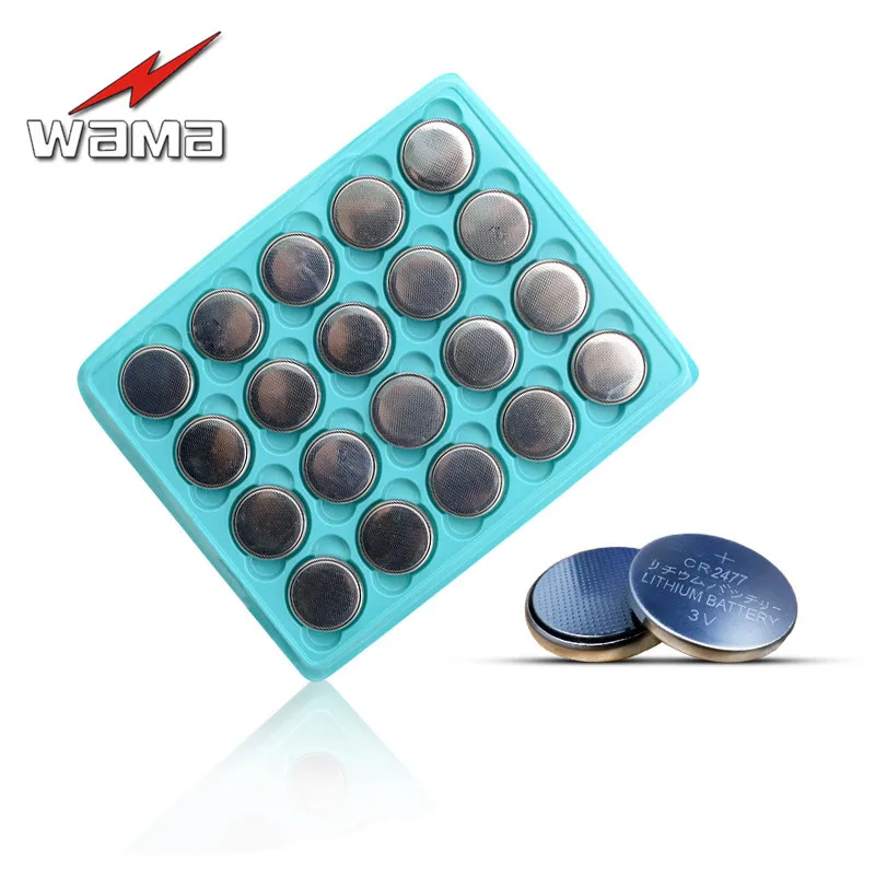 20 шт./лот Wama CR2477 3V 1000mAh литиевая батарея таблеточного типа батарейки таблетки EB