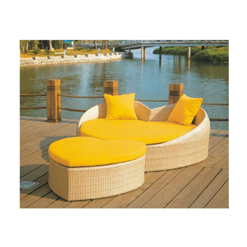 Фабричные магазины новейший дизайн плетеная кушетка открытая шезлонг