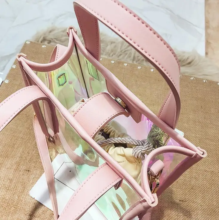 2 шт. модная женская прозрачная сумочка на ремне желе конфетные летние пляжные