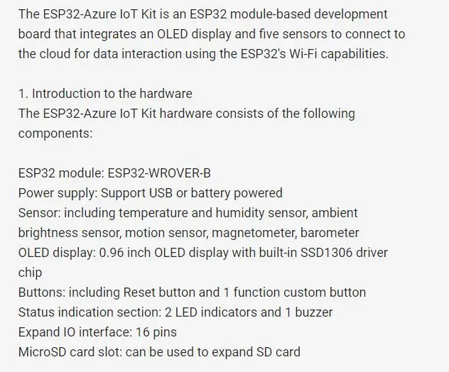 ESP32-Azure IoT Kit макетная плата с ESP32 ESP32-WROVER-B модуль 0,96 дюймовый oled-дисплей