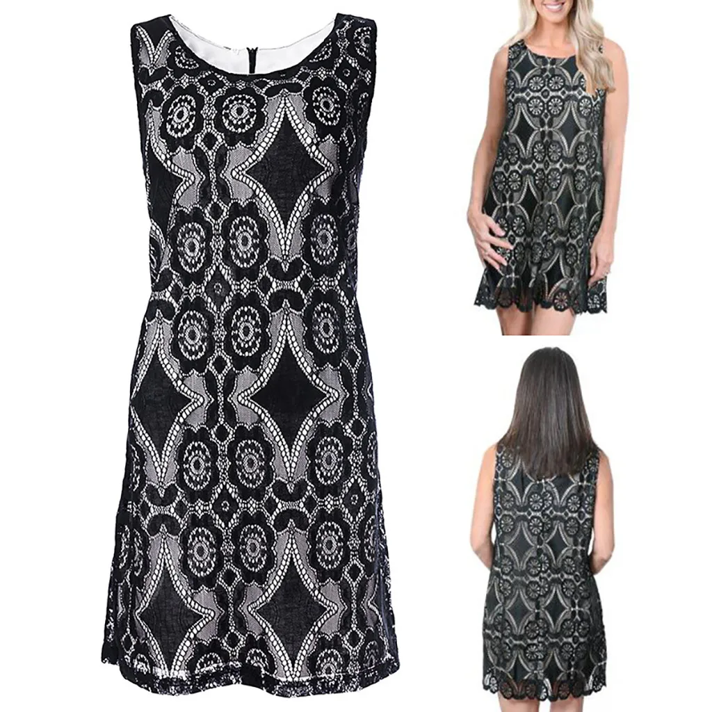 Летнее женское платье большого размера модное летнее Повседневное с круглым