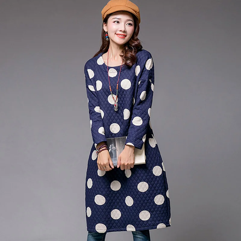 Дамы Новые Модные Платья Красочные Dot Сладкий Стиль Vestidos Повседневная С Длинным