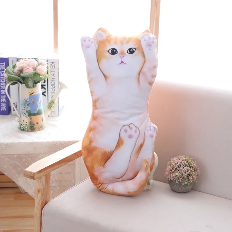 3D моделирование мультфильм Подушка валик в виде кошки индивидуальное постельное