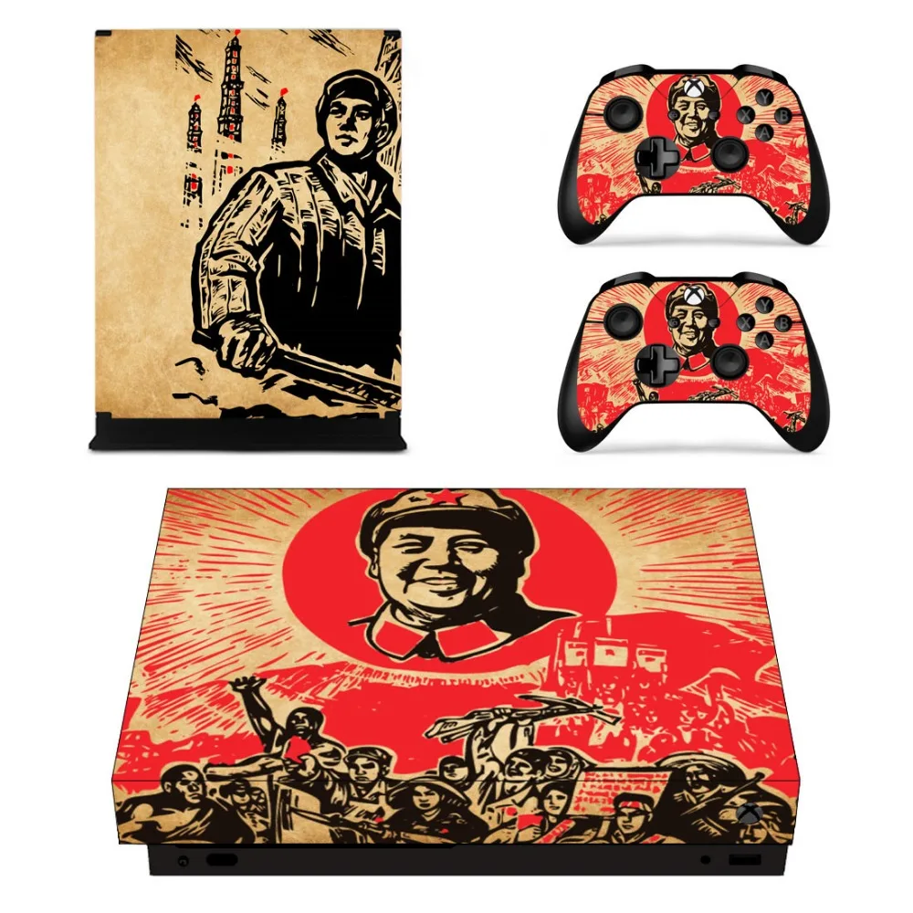 Полный набор лицевых экранов наклейки Красного цвета для Xbox One X консоль и два