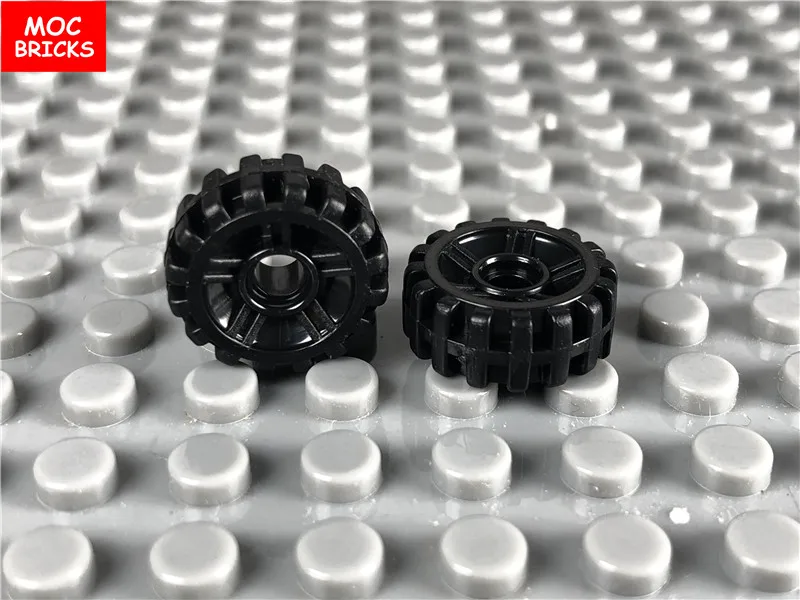 20 шт./лот кубики Moc DIY колеса черные шины 14 5 мм D. Твердые гладкие формы с 50945