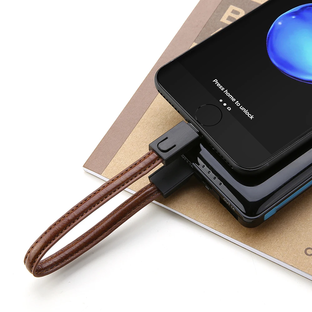 FLOVEME мини брелок металлический кожаный USB кабель для iPhone X 8 6 6 S 7 Plus 5 5S освещение зарядное устройство кабель для iPad iPod Зарядка Синхронизация