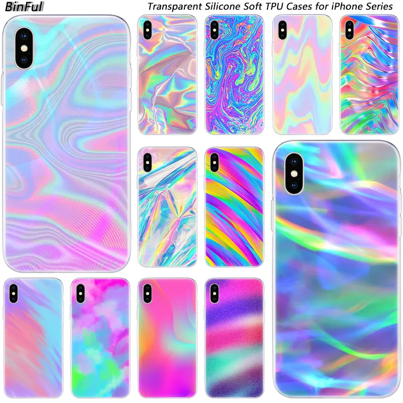 Модный цветной радужный мягкий силиконовый чехол для Apple iPhone 11 Pro XS MAX XR X 7 8 Plus 6 6s 5 5C