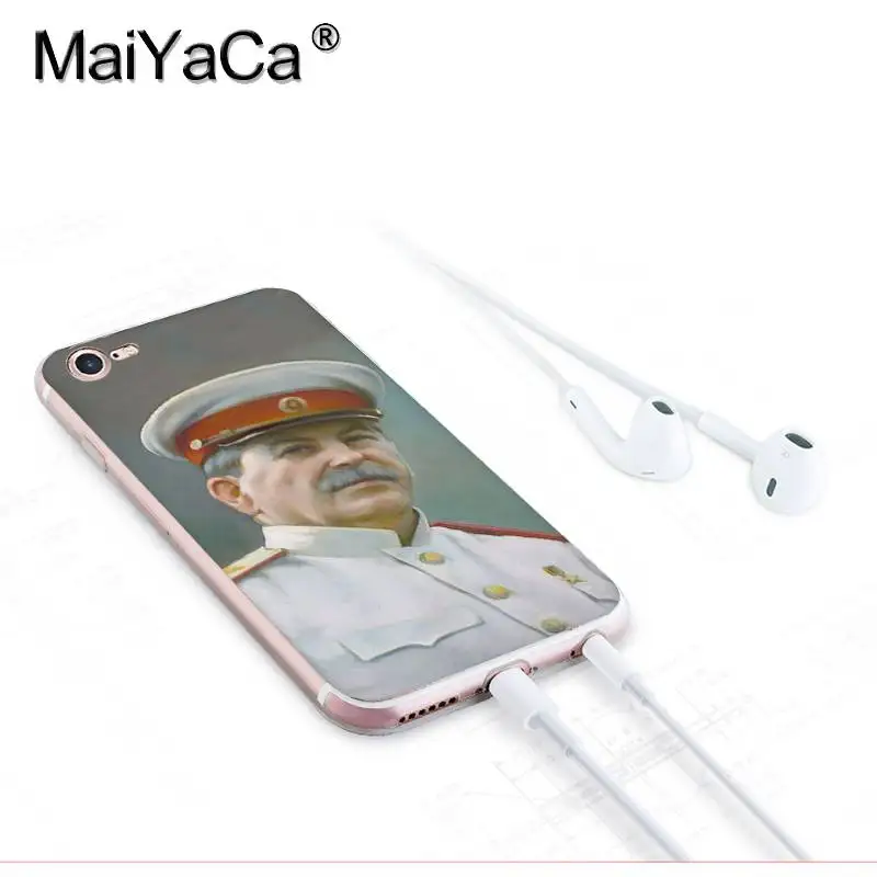 Чехол MaiYaCa для iphone 7 6 X чехол русского коммандера Сталина iPhone 8 6S Plus 5 5S SE 5C XS XR |