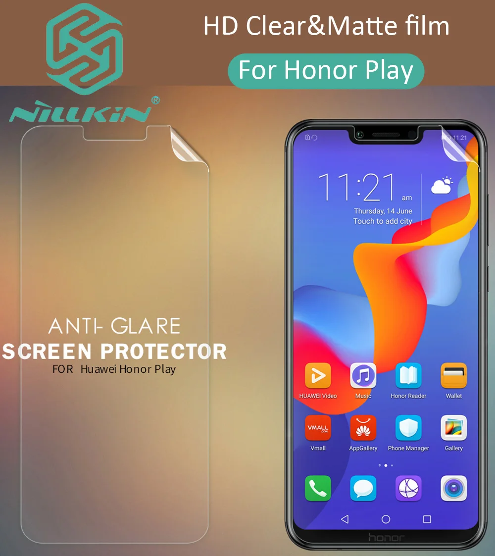 Защитная пленка Nillkin HD для Huawei Honor Play мягкая прозрачная с кристаллом 6 3