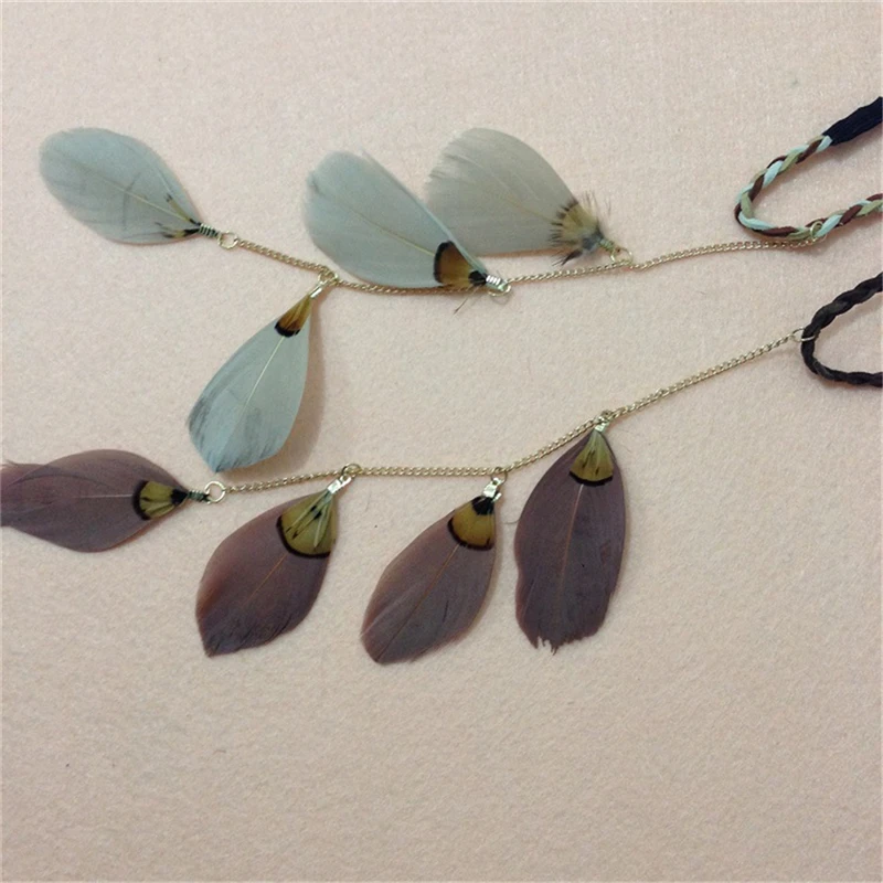 TEROKK в виде Павлиньего пера из богемского стекла бусины на головной повязке