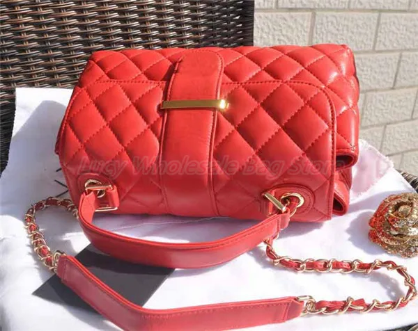 New Calf Leather Female Casual Red Shoulder Bag Medium Size Free Shipping | Багаж и сумки
