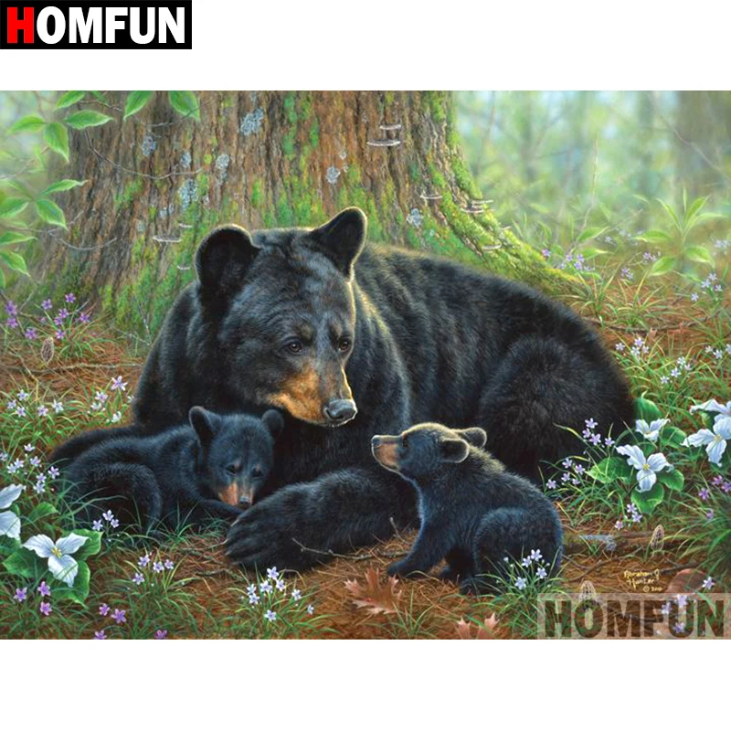 Алмазная 5D картина HOMFUN сделай сам полноразмерная вышивка крестиком лесной