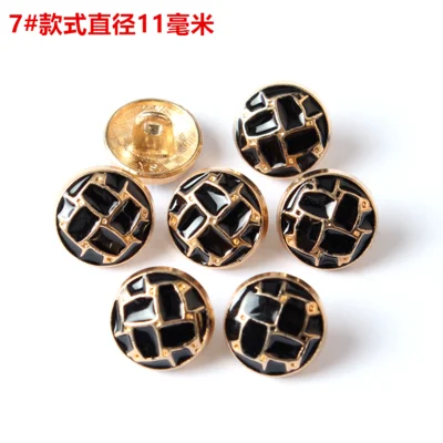 G 11mm 20Pcs/lot 11-12.5mm high-grade round button black gold white metal button men and women shirt clothes decorative buttons C086 - Цвет: G 11mm
