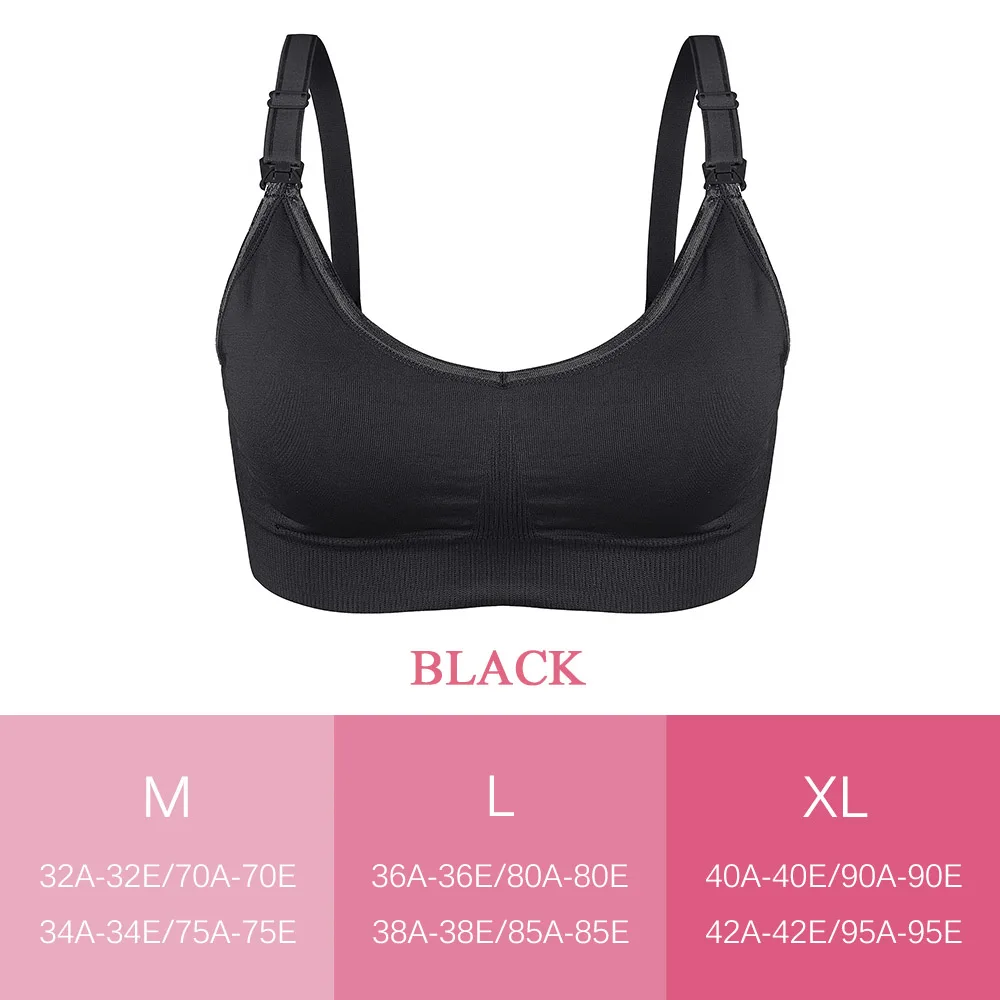 Black bra Бюстгальтер для беременных+ трусики, Одежда для беременных, дышащий Женский Бюстгальтер для кормления грудью, нижнее белье, анти-провисание, нижнее белье размера плюс - Цвет: Black bra