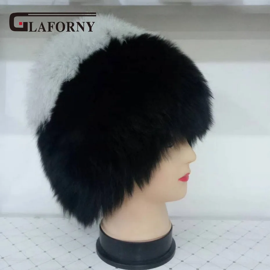 Glaforny новая зимняя шапка из натурального Лисьего меха для женщин вязаная