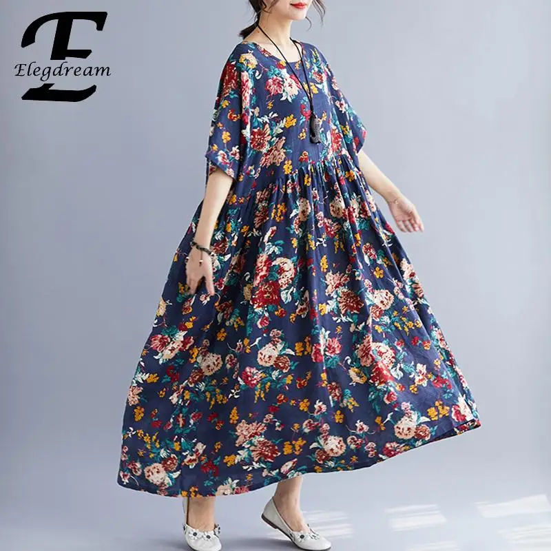 Elegdream/платье большого размера d для женщин 2019 летнее праздничное богемное длинное