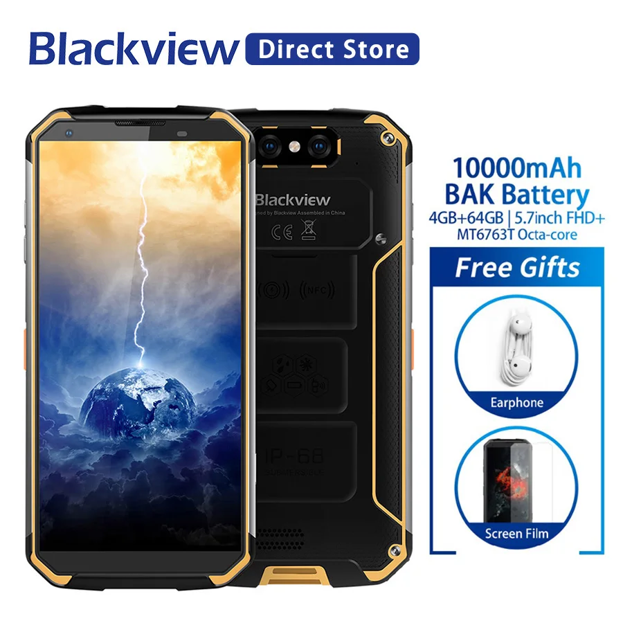 Blackview BV9500 10000 мА/ч IP68 Водонепроницаемый 16MP Камера NFC 5 7 &quot18:9 4G Оперативная память 64G