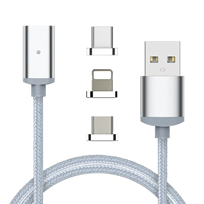 3 в 1 Магнитный кабель Micro USB Type C адаптер для быстрой зарядки данных Samsung Note8 S8 Plus iPhone